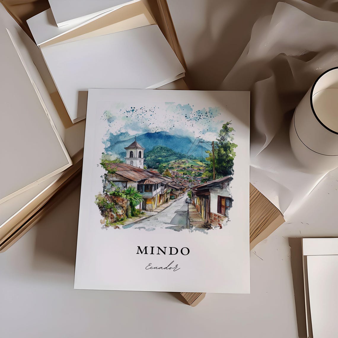Mindo Ecuador Wall Art Print Valley Watercolor Gift Travel Poster Housewarming - Image 6