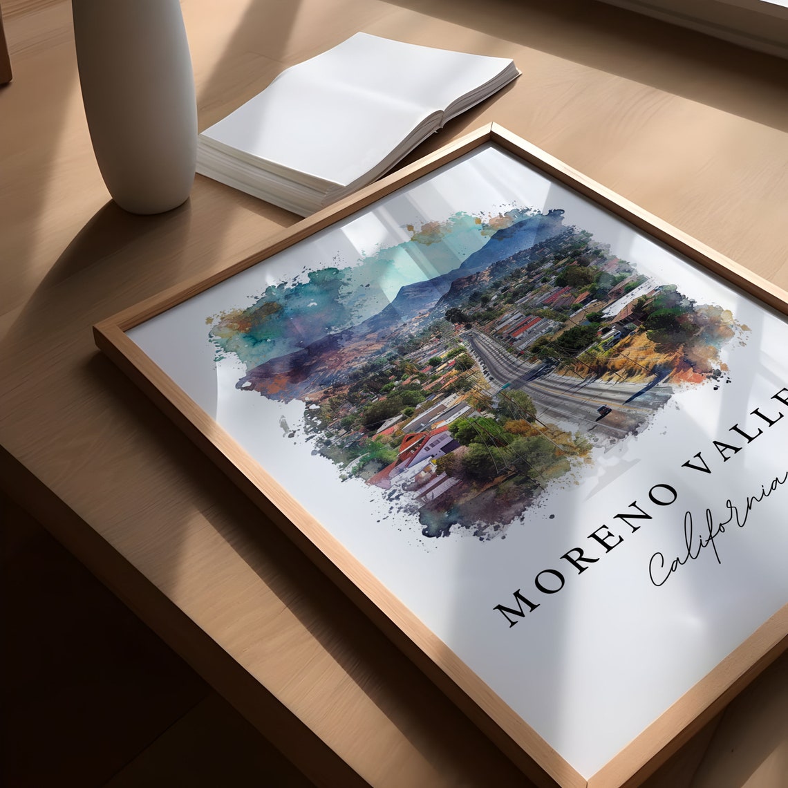 Moreno Valley Wall Art Print Wedding Gift Birthday Present Custom Text Perfect - Image 4