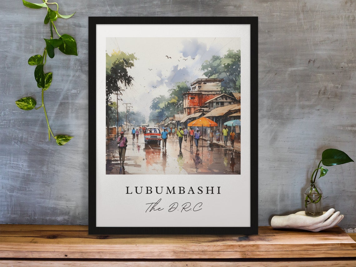 Lubumbashi Wall Art The Drc Poster Wedding Gift Birthday Present Custom Text Personalized