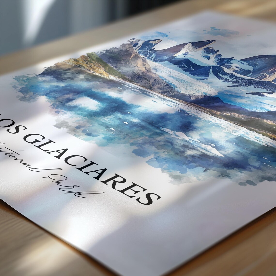 Los Glaciares National Park Snowy Peaks Watercolor Travel Poster - Image 6