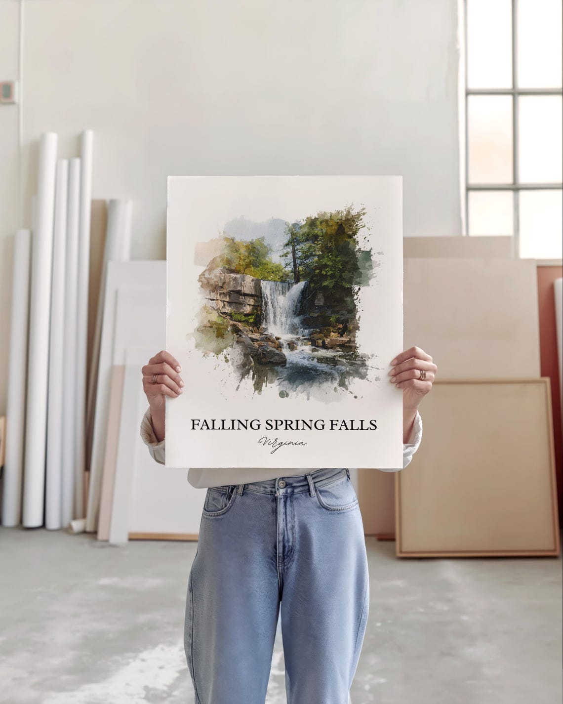 Falling Spring Falls Virginia Alleghany County Waterfall Travel Poster - Image 5