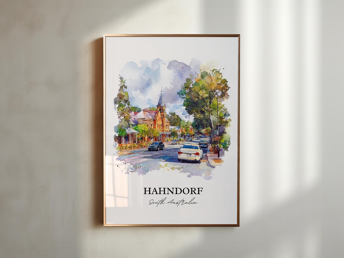 Hahndorf South Australia Village Street Watercolor Art Print - Image 4