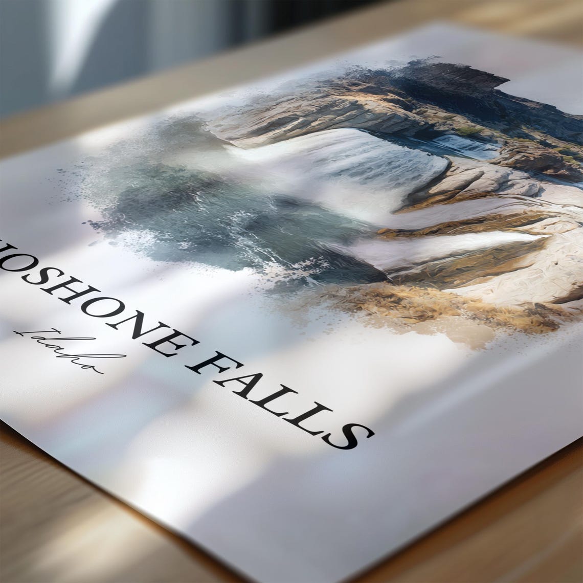 Shoshone Falls Idaho Snake River Canyon Waterfall Watercolor Poster - Image 6