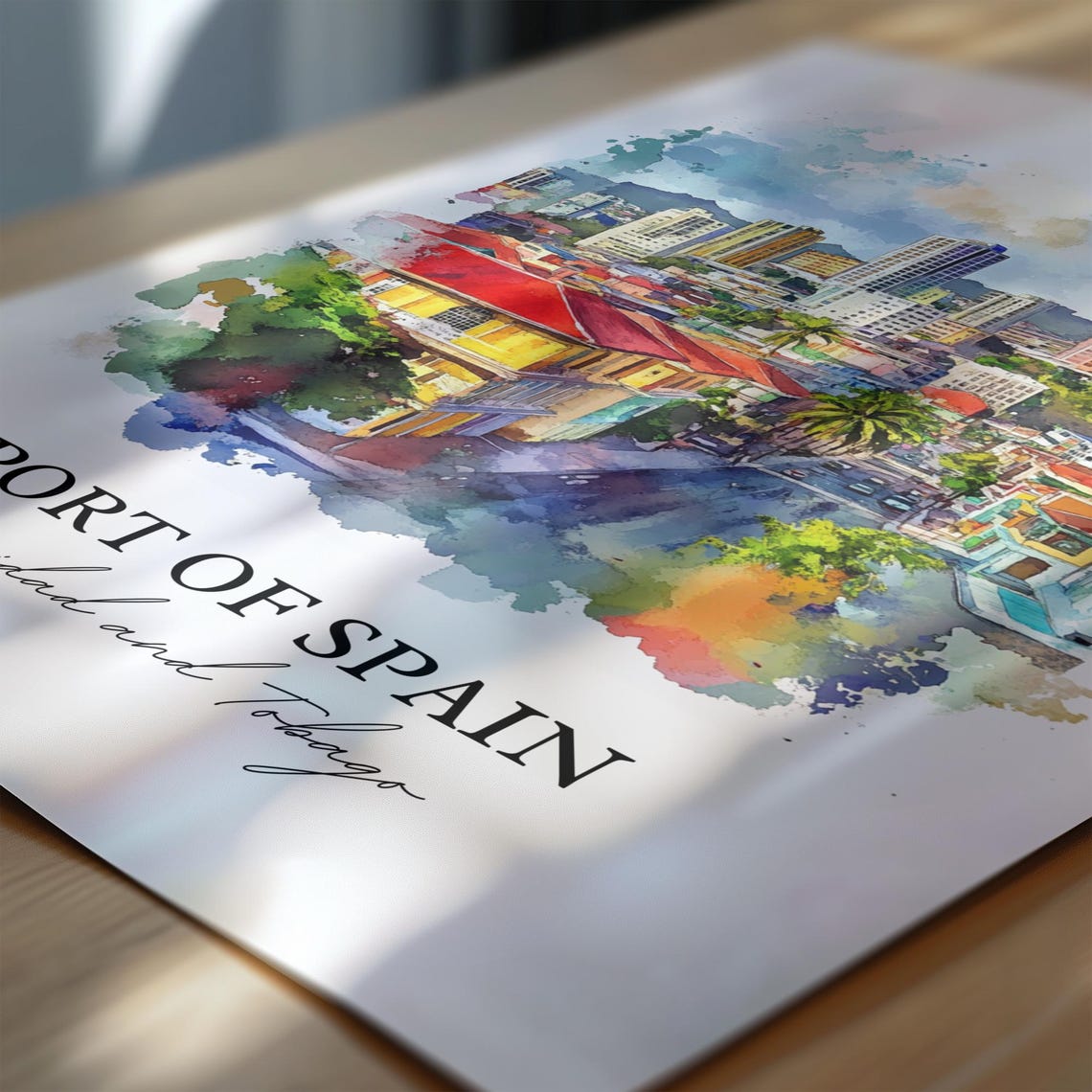 Port Of Spain Trinidad And Tobago Watercolor Travel Poster - Image 6
