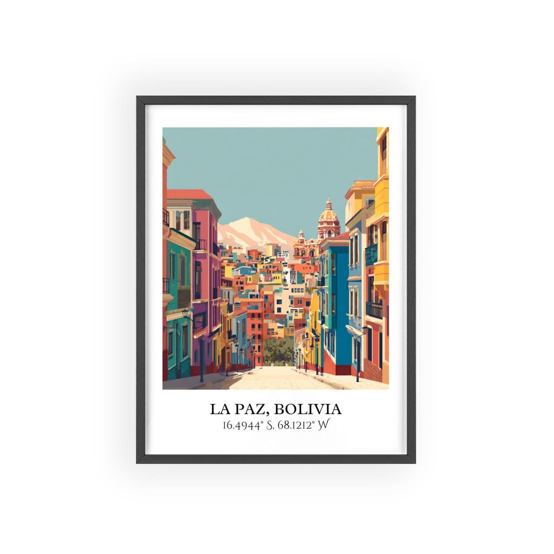 La Paz Art Retro Travel Bolivia Home Decor Gift Prints Housewarming - Image 2