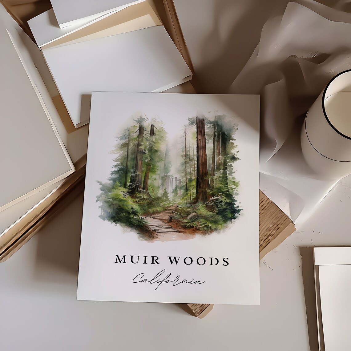 Muir Woods Custom Text Art Print, Nature Gift - Image 6