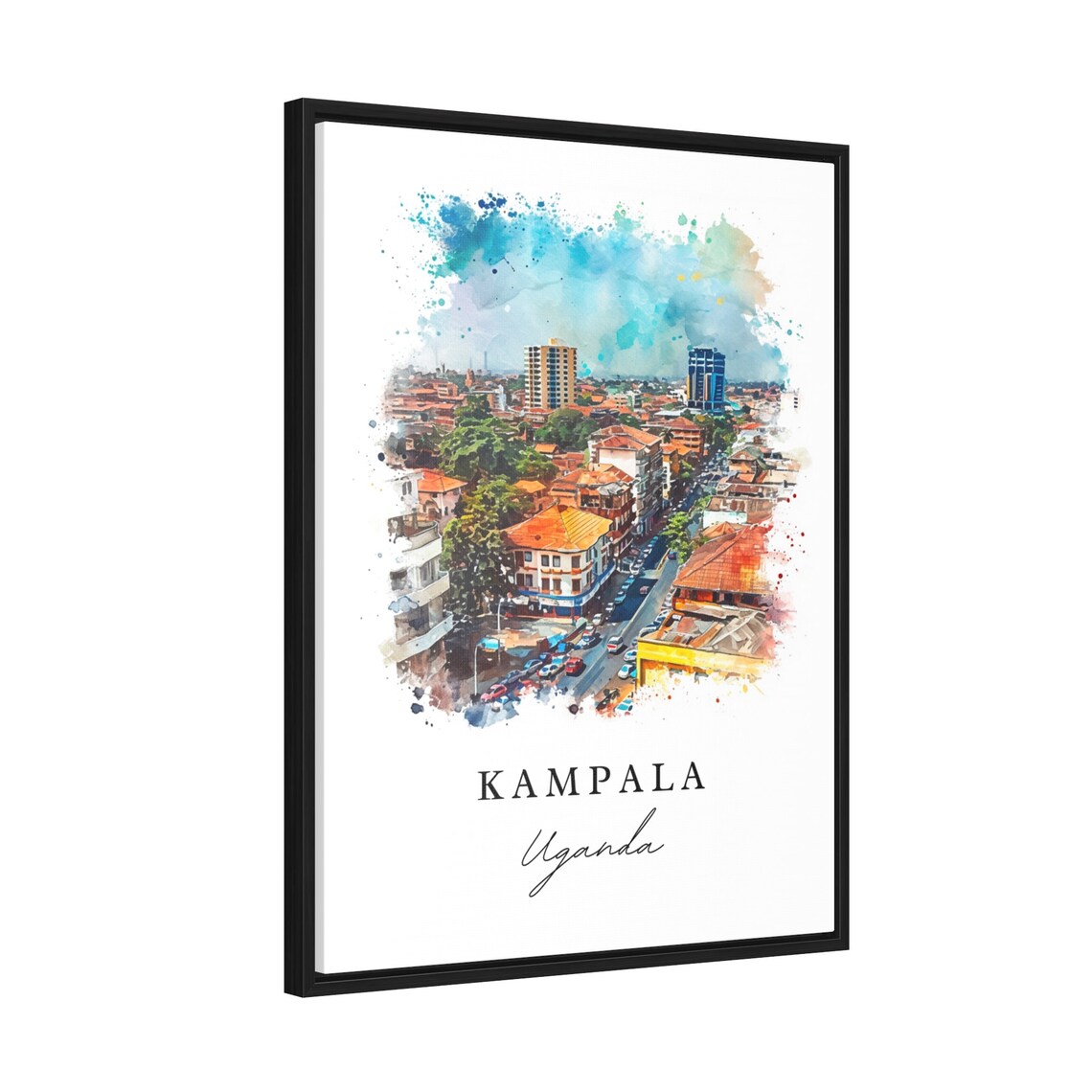 Kampala Uganda Bustling City Street Watercolor Travel Poster - Image 2