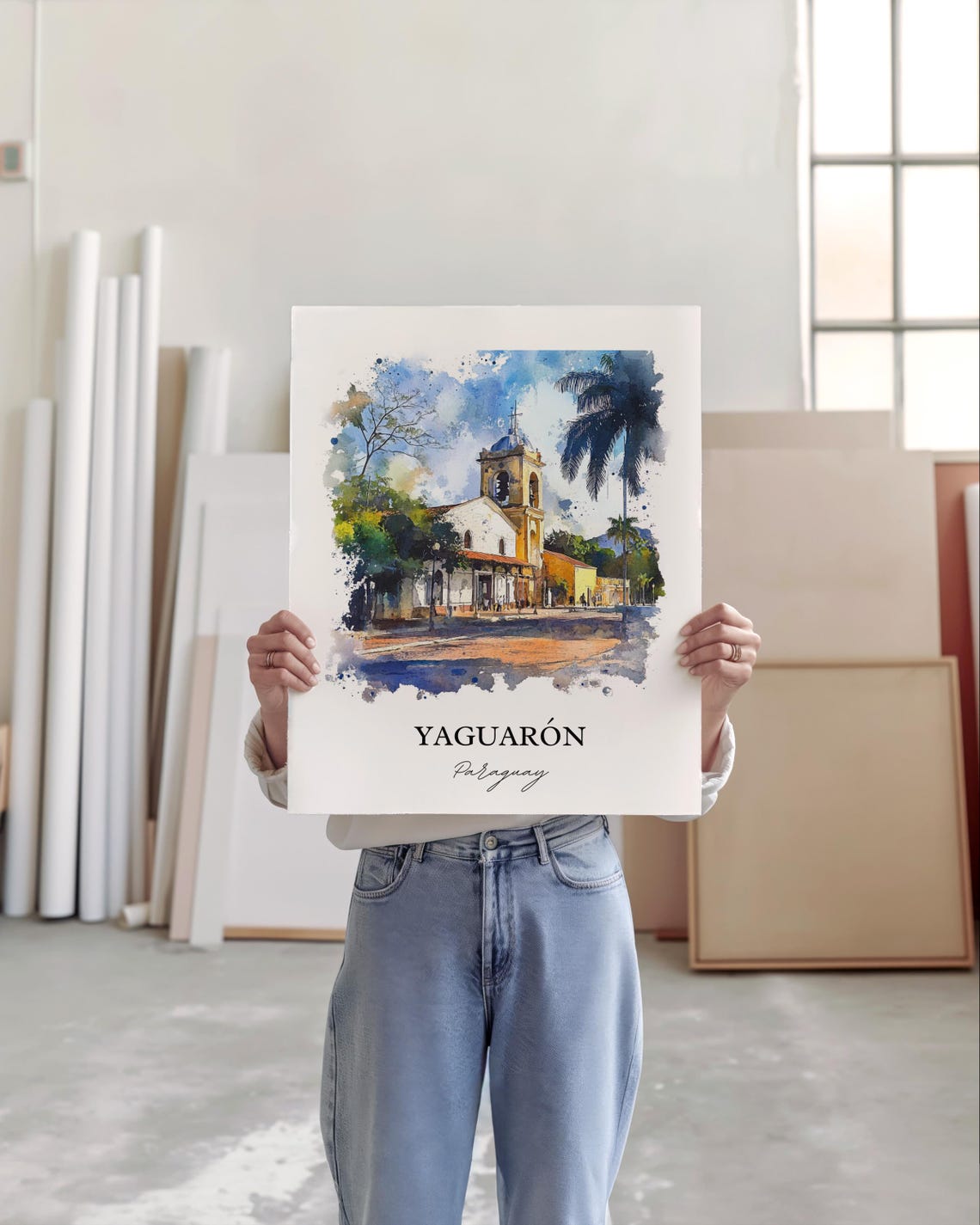 Yaguarn Wall Art Paraguay Print Watercolor Gift Travel Poster Housewarming - Image 5