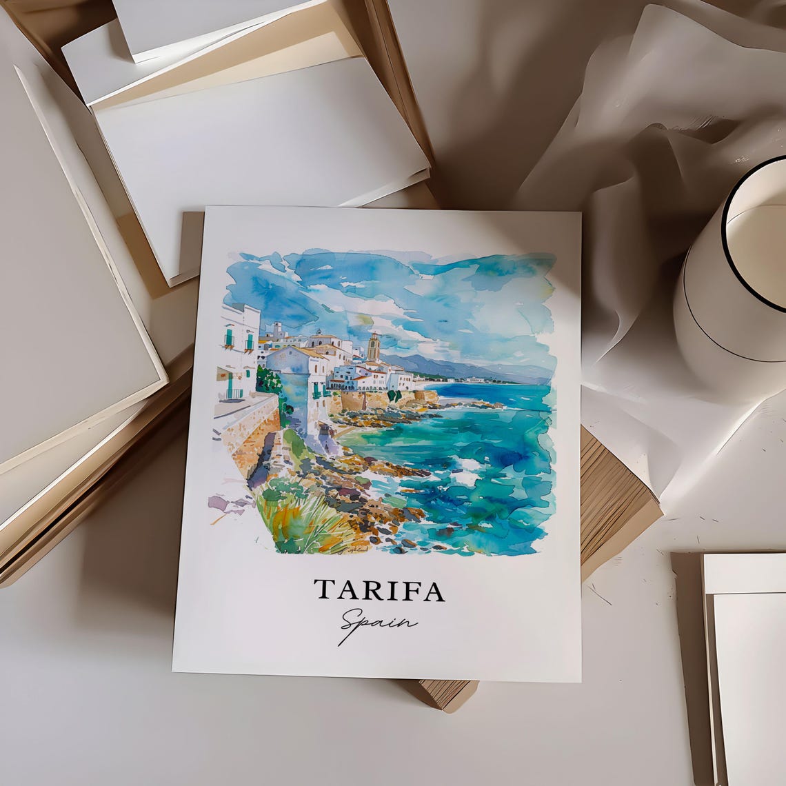 Tarifa Spain Watercolor Travel Poster, Andalusia - Image 6