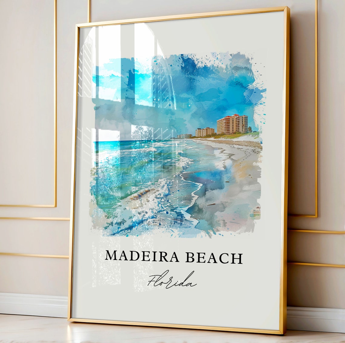 Madeira Beach Travel Poster, Watercolor Housewarming - Image 4
