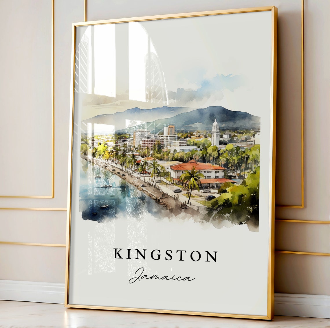 Kingston Jamaica Custom Text Travel Poster - Image 3
