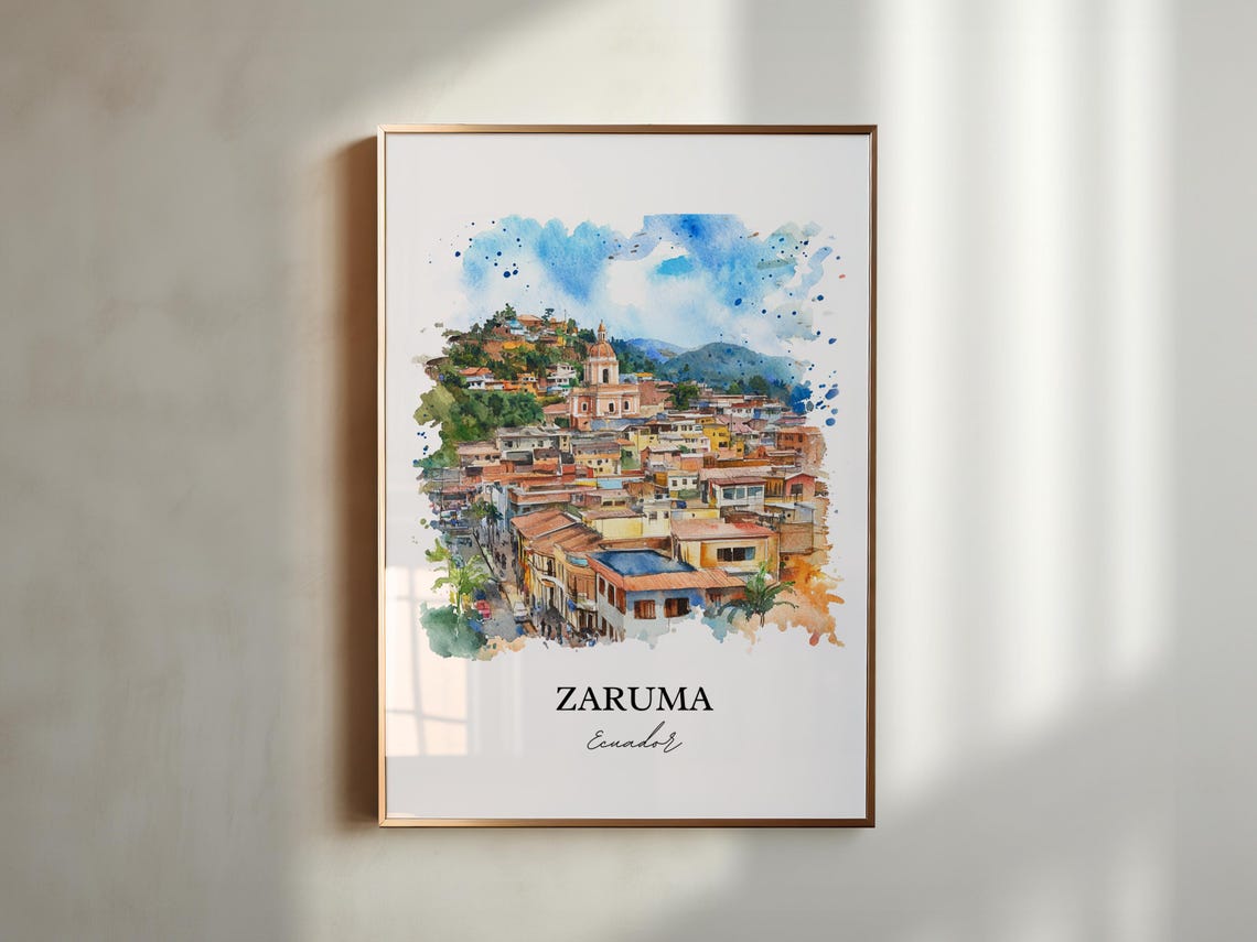 Zaruma Ecuador Wall Art El Oro Province Print Watercolor Gift Travel Poster Housewarming - Image 5