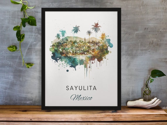 Sayulita Mexico Wall Art Mexico Sayulita Poster Sayulita Wedding Gift Birthday Present Custom Text Personalised Gift