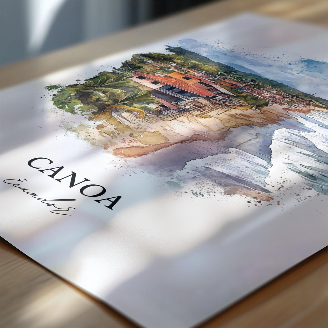 Canoa Ecuador Wall Art Manab Province Print Watercolor Gift Travel Poster Housewarming - Image 6