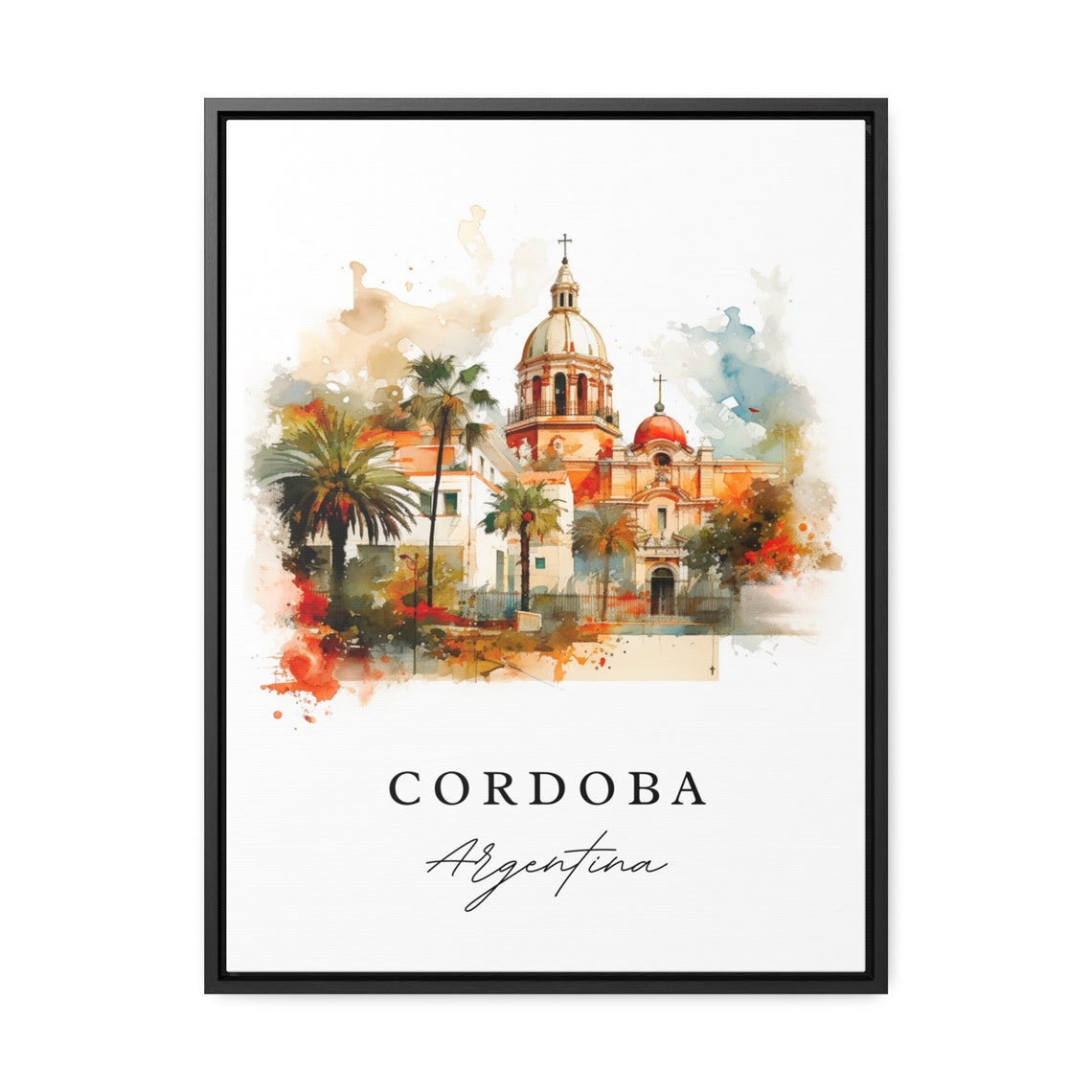 Cordoba Argentina Wall Art Poster Print Wedding Gift Birthday Present Custom Text Perfect - Image 2