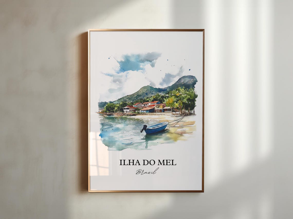 Ilha Do Mel Wall Art Paran Print Brazil Watercolor Gift Travel Poster Housewarming - Image 3