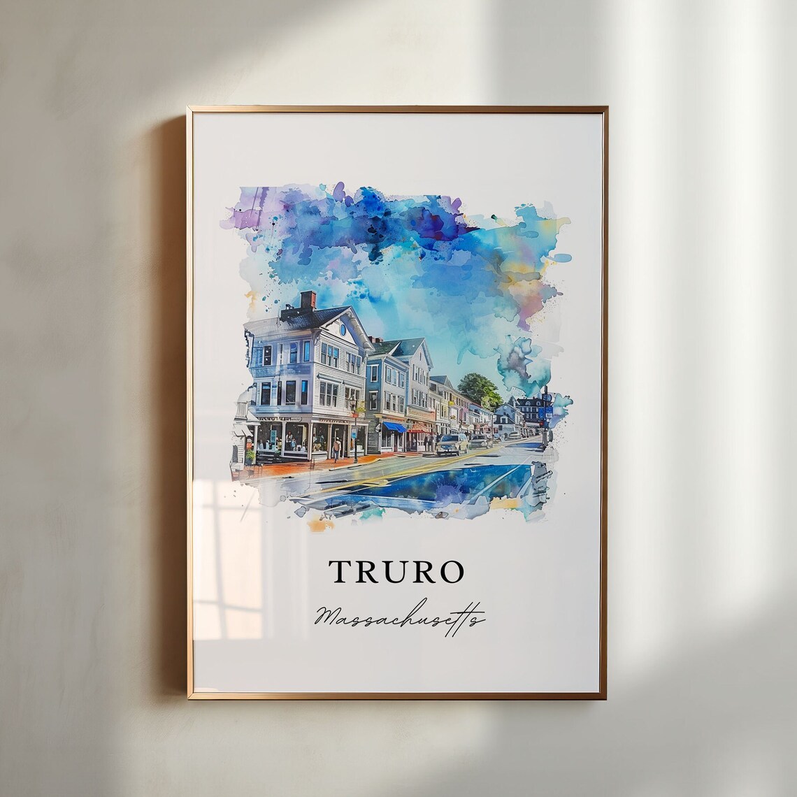 Truro Massachusetts New England Main Street Watercolor Print