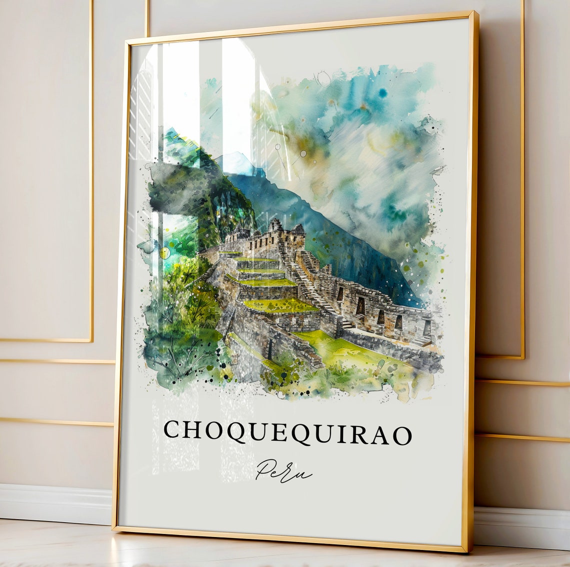 Choquequirao Wall Art Peru Print Machu Picchu Watercolor Gift Travel Poster Housewarming - Image 4