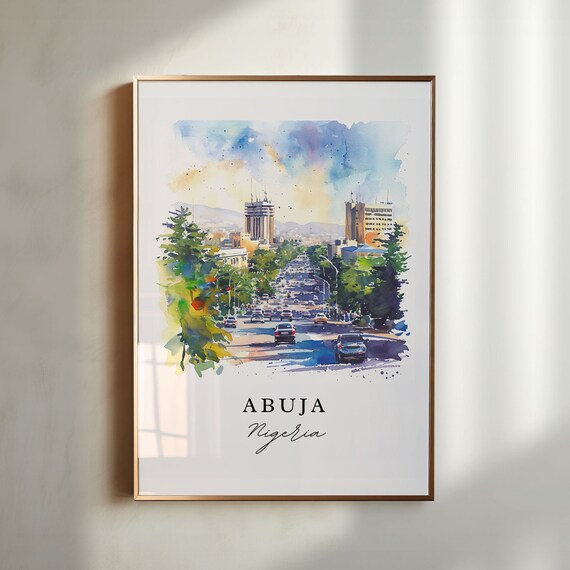 Abuja Watercolor Wall Art Nigeria Art Print