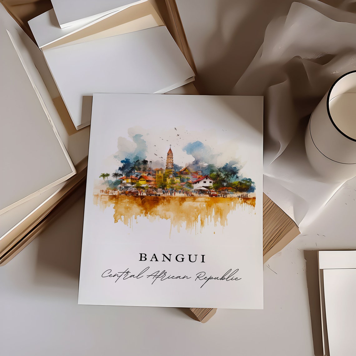 Bangui Wall Art Central African Republic Print Wedding Gift Birthday Present Custom Text Perfect - Image 6