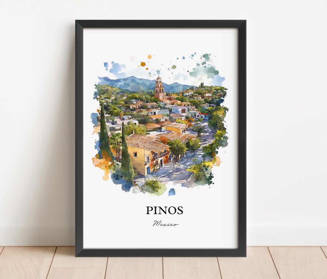 Pinos Mexico Wall Art Zacatecas Print Watercolor Gift Travel Poster Housewarming - Image 4
