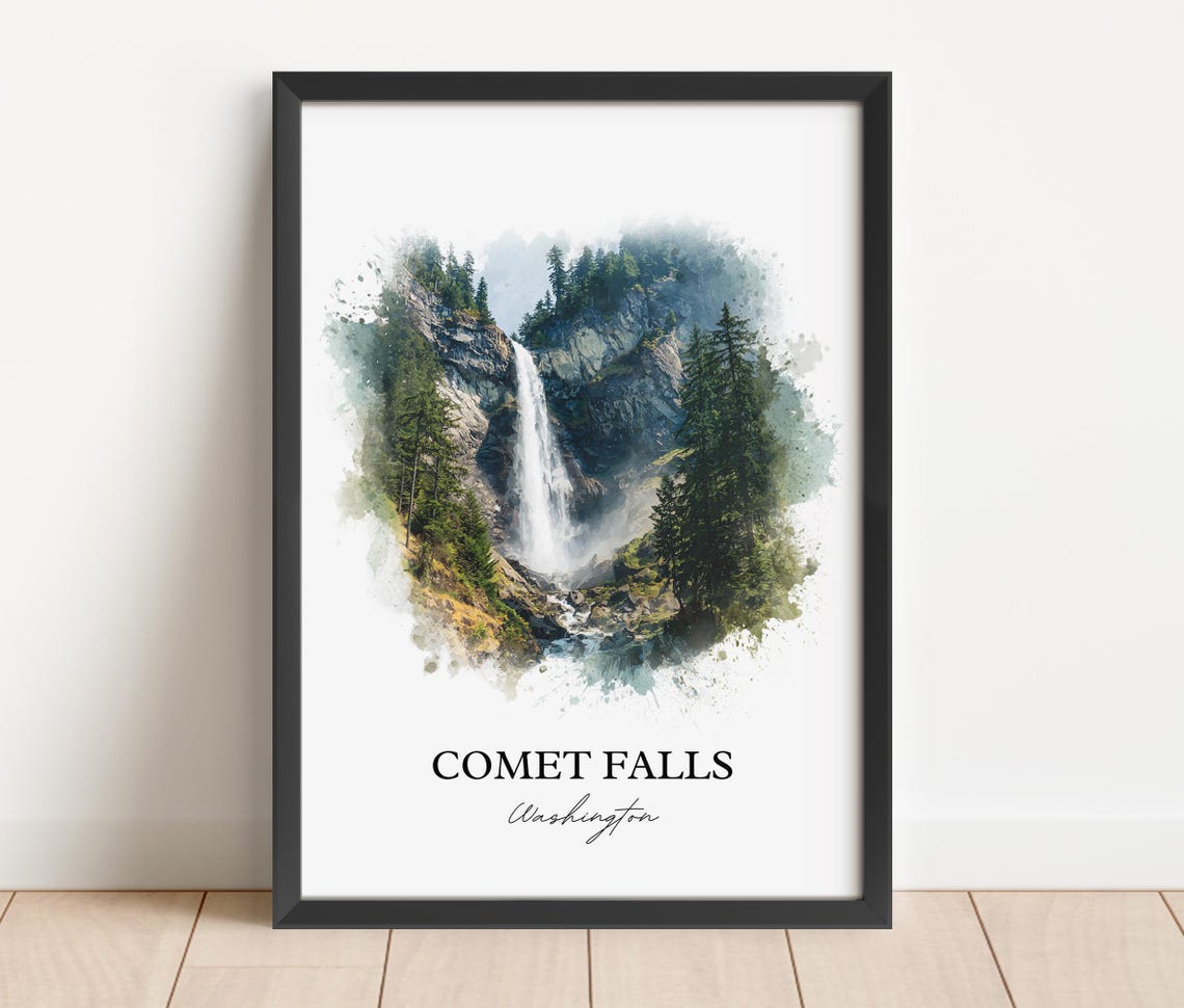 Comet Falls Washington Evergreen Mountain Waterfall Nature Poster - Image 4