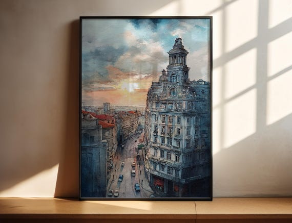 Montevideo Watercolor Art Travel Print Uruguay Artwork Decor Wall