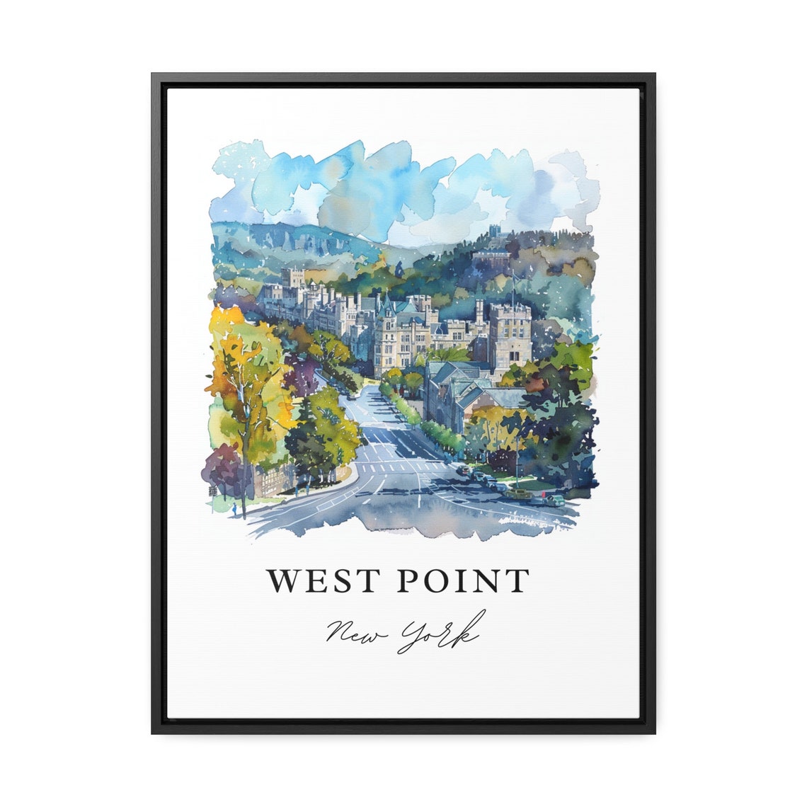 West Point New York Military Academy Campus Watercolor Poster - Image 2