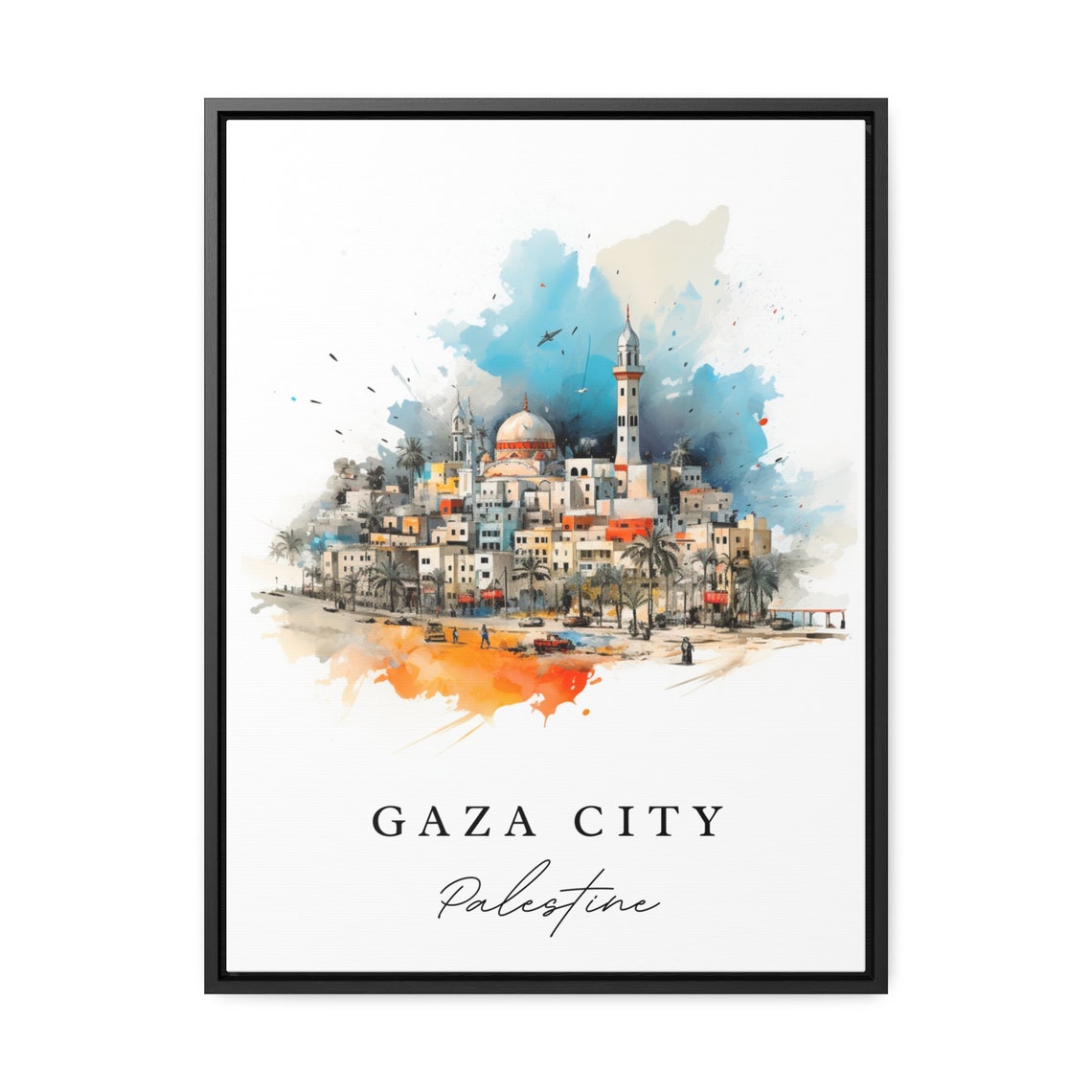 Gaza City Palestine Poster Print, Custom Text - Image 2