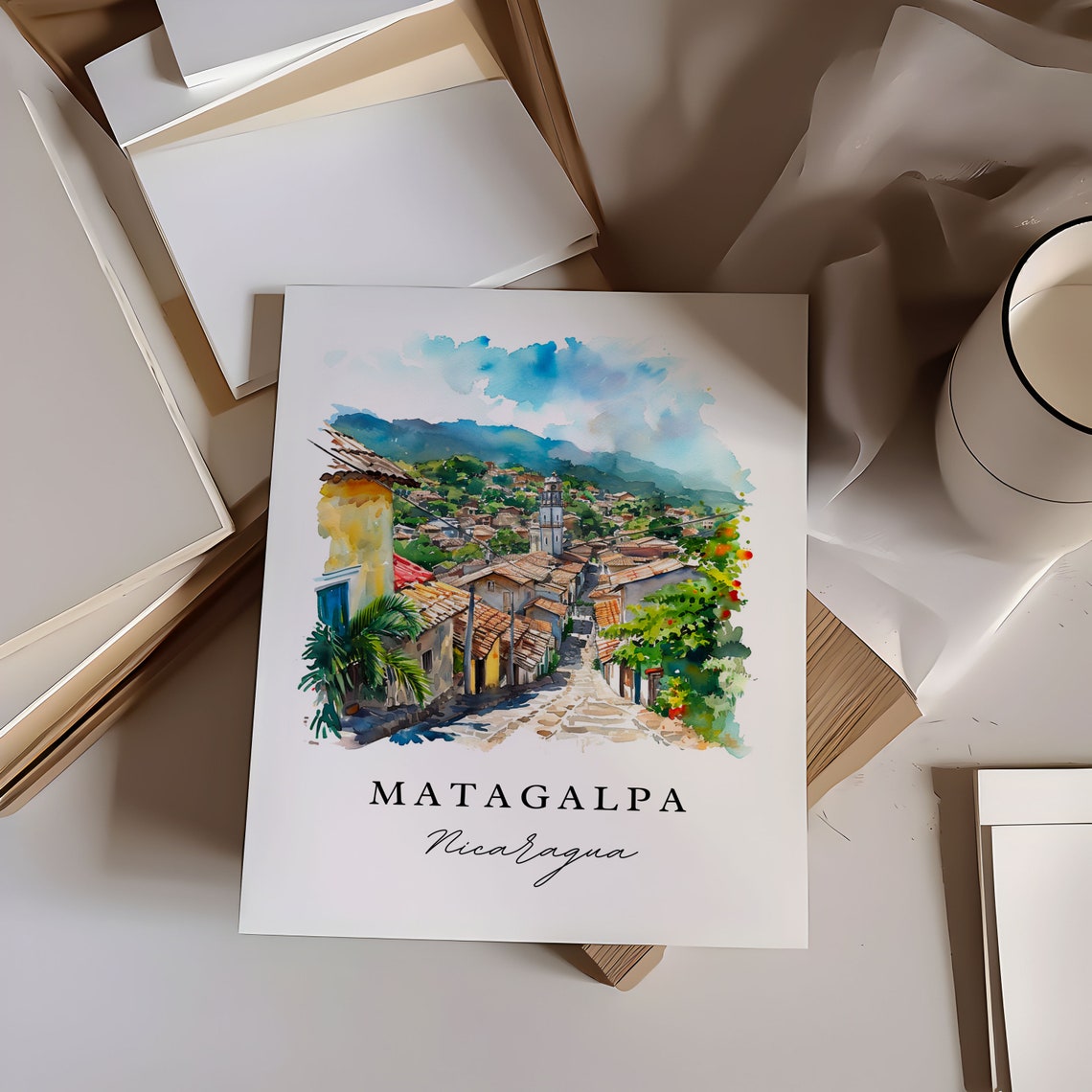 Matagalpa Nicaragua Wall Art Print Wedding Gift Birthday Present Custom Text Perfect - Image 6