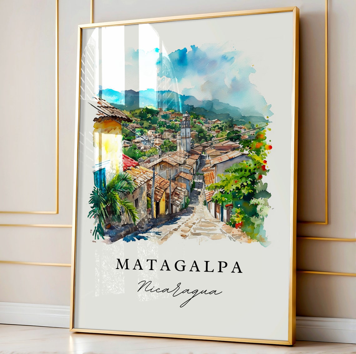 Matagalpa Nicaragua Wall Art Print Wedding Gift Birthday Present Custom Text Perfect - Image 4
