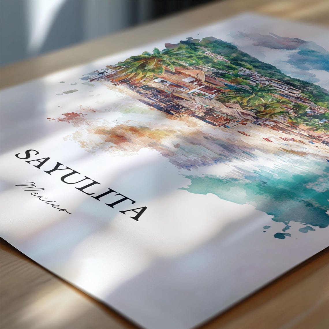 Sayulita Watercolor Travel Poster, Mexico Print - Image 6