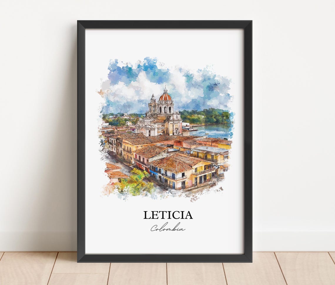 Leticia Colombia Wall Art Amazon River Print Watercolor Gift Travel Poster Housewarming - Image 3