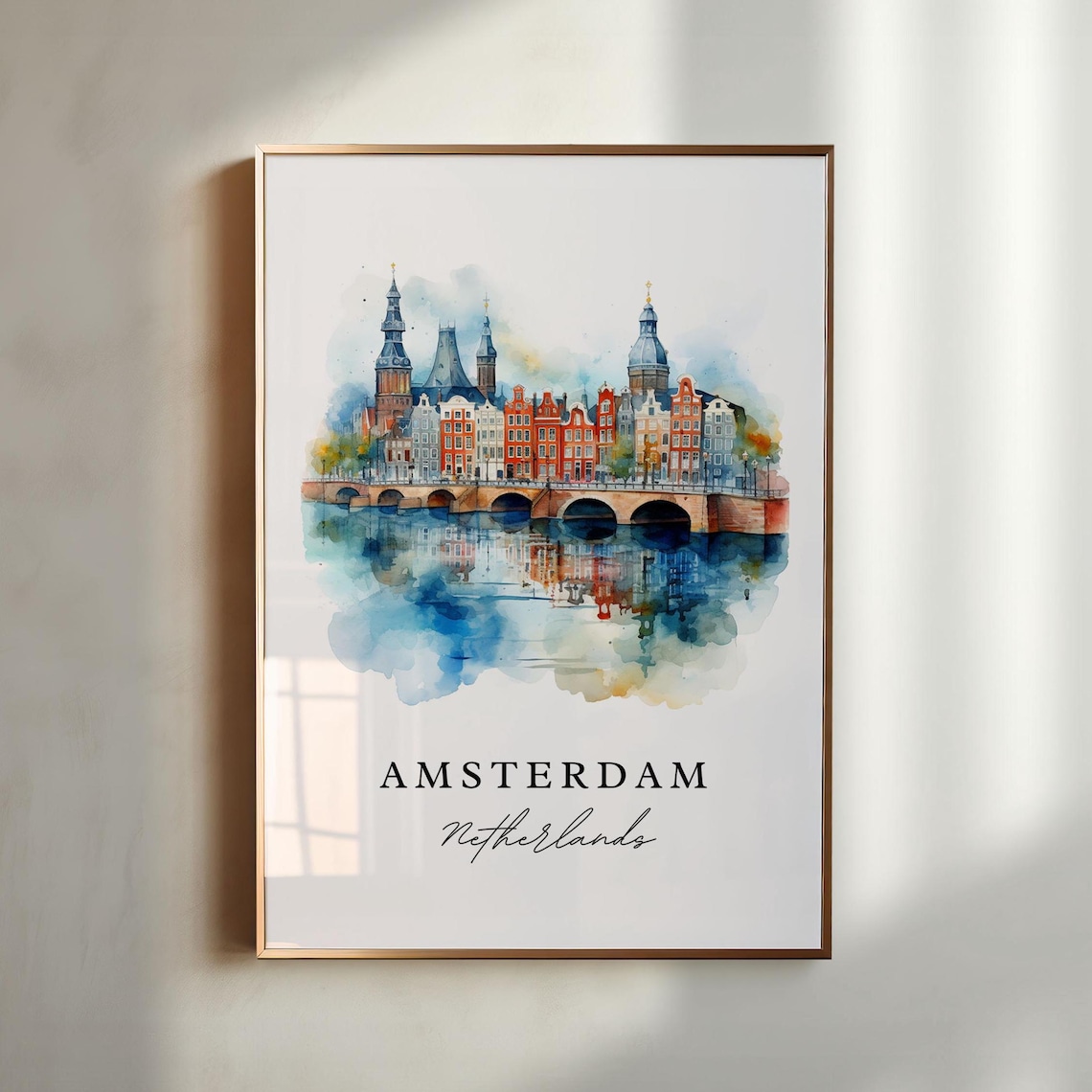 Amsterdam Custom Text Travel Poster, The Netherlands