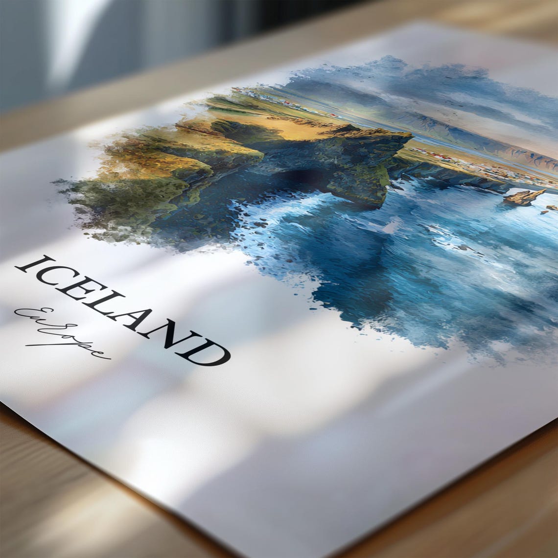Iceland Watercolor Travel Poster, Art Print - Image 6
