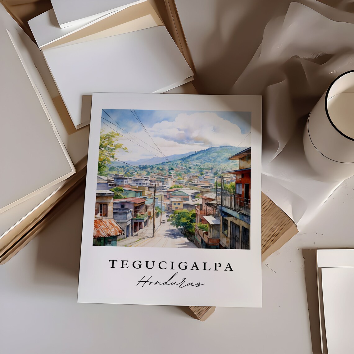 Tegucigalpa Honduras Art Print, Custom Text - Image 6