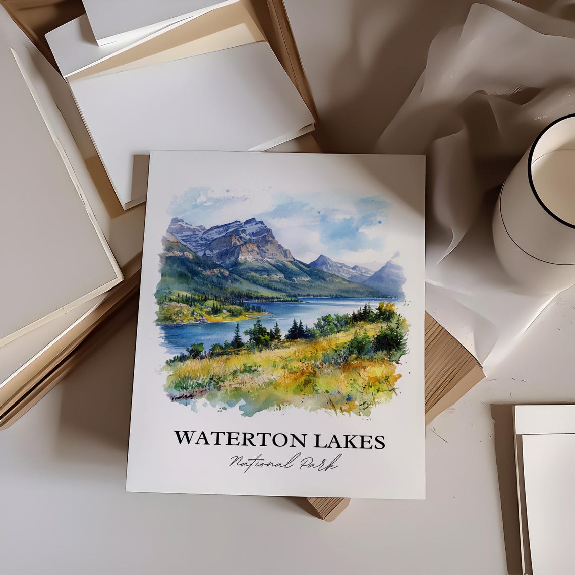 Waterton Lakes National Park Alberta Mountain Scenery Poster - Image 2