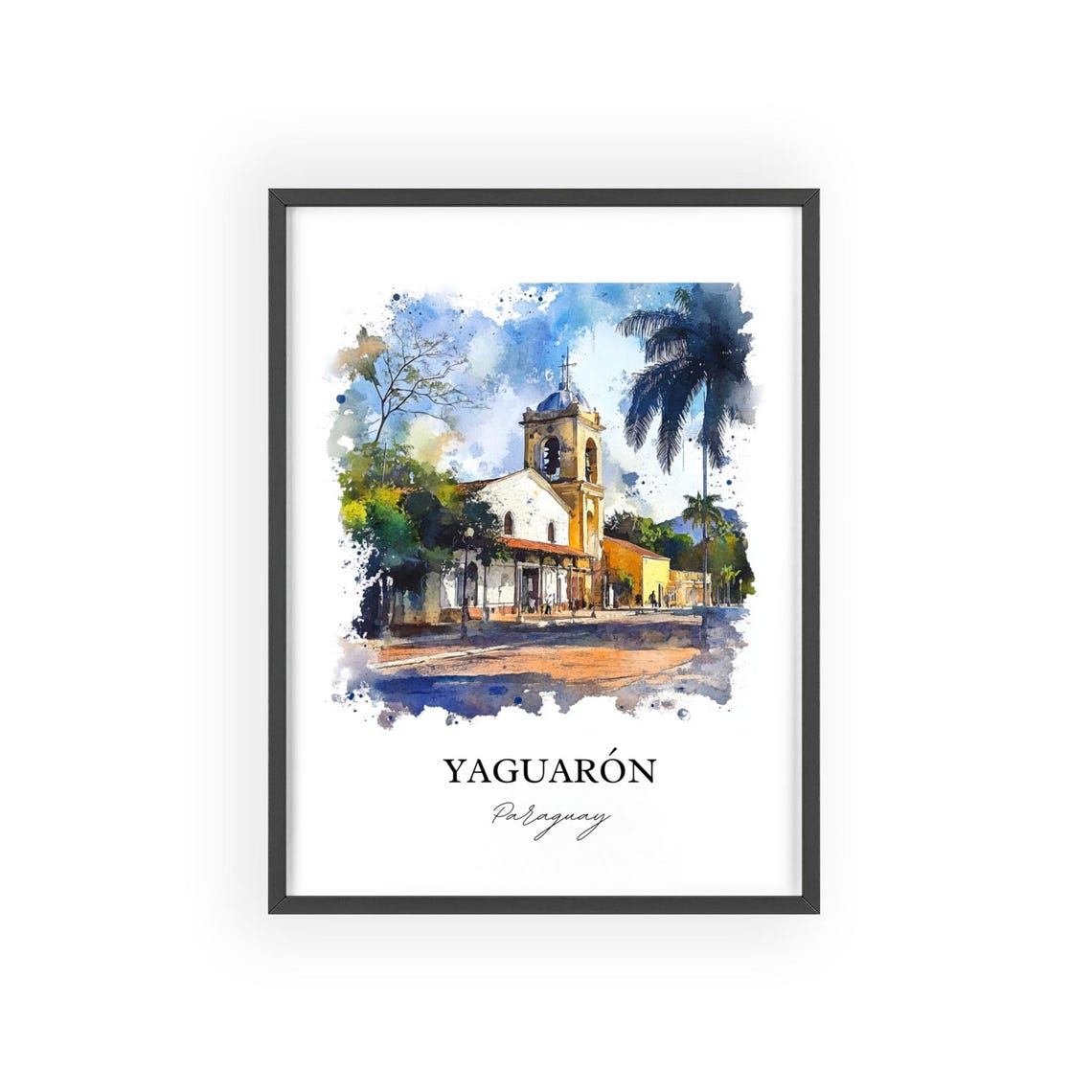 Yaguarn Wall Art Paraguay Print Watercolor Gift Travel Poster Housewarming - Image 2