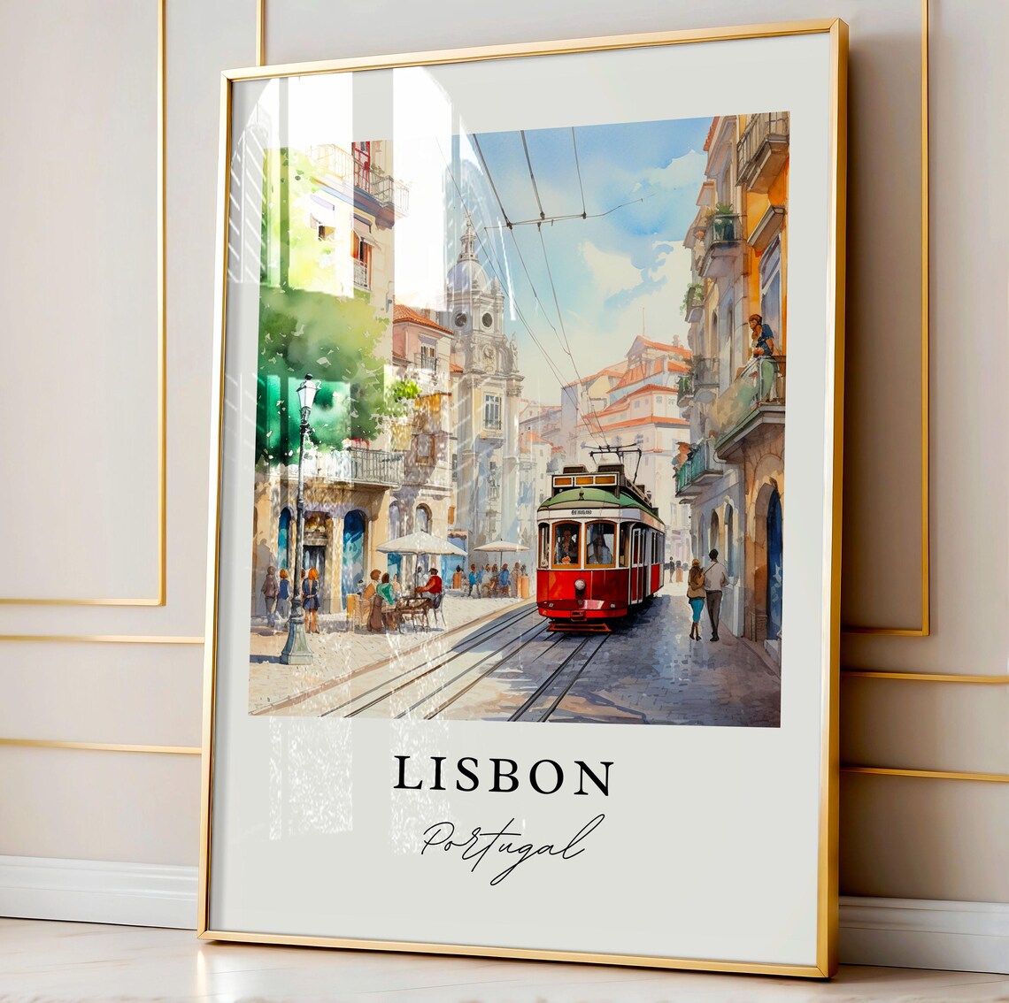 Lisbon Portugal Travel Poster, Custom Text Personalized - Image 4