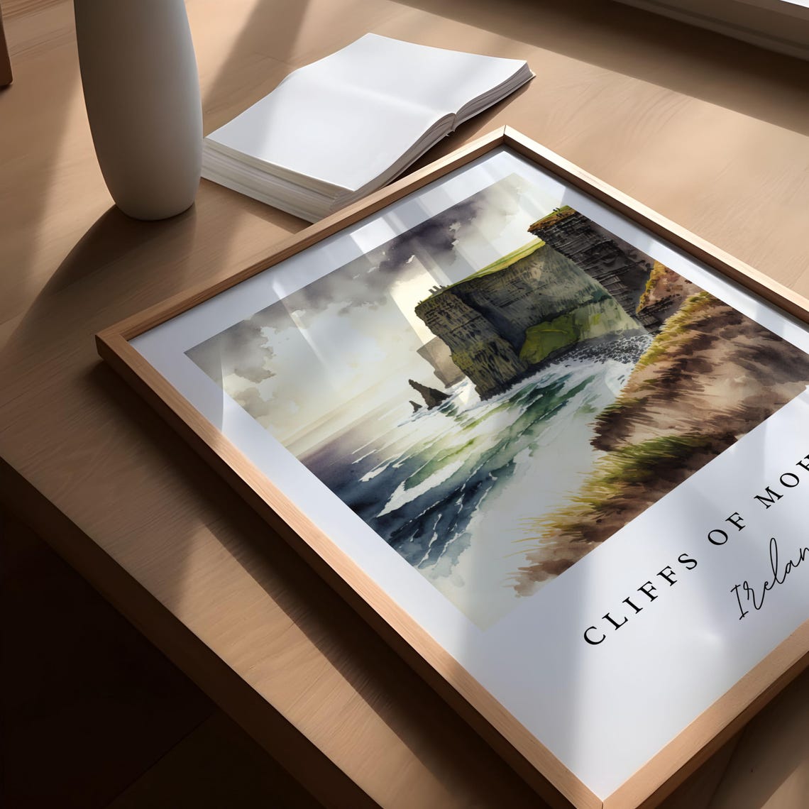 Cliffs Of Moher Ireland Watercolor Travel Poster - Image 5