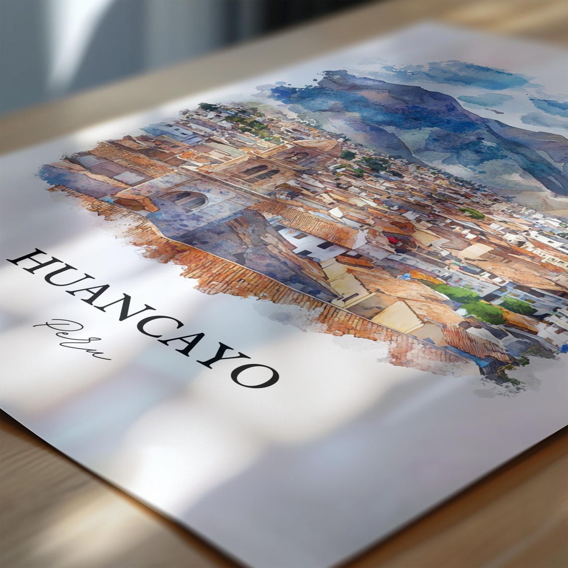 Huancayo Wall Art Peru Print Watercolor Gift Travel Poster Housewarming - Image 6
