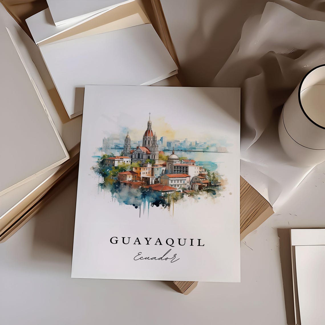 Guayaquil Ecuador Wall Art Poster Wedding Gift Galapagos Birthday Present Custom Text Personalized - Image 6