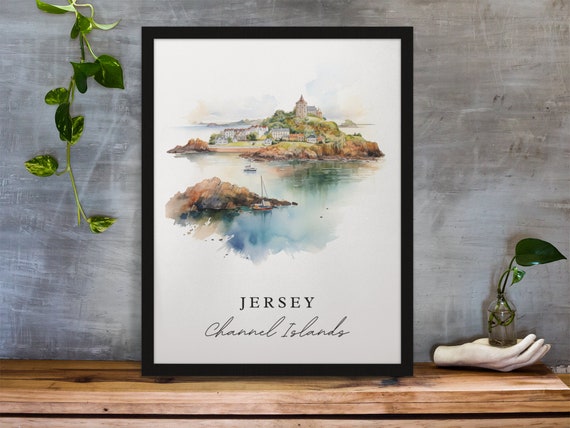 Jersey Island Traditional Travel Poster, United Kingdom