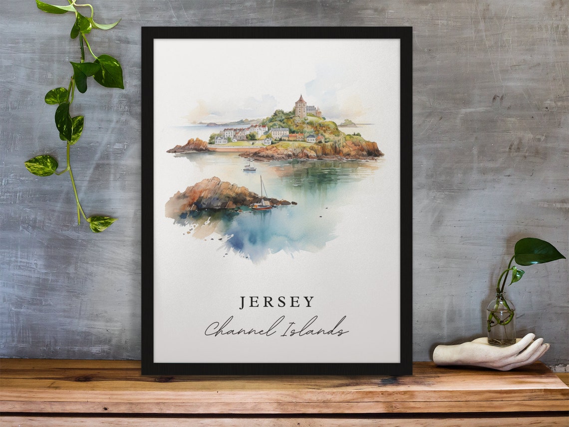 Jersey Island Traditional Travel Poster, United Kingdom
