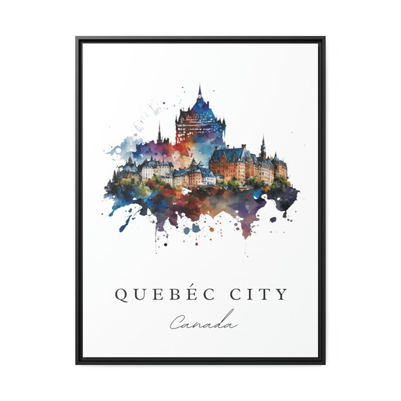 Quebec City Chateau Frontenac Watercolor Historic Castle Skyline Poster