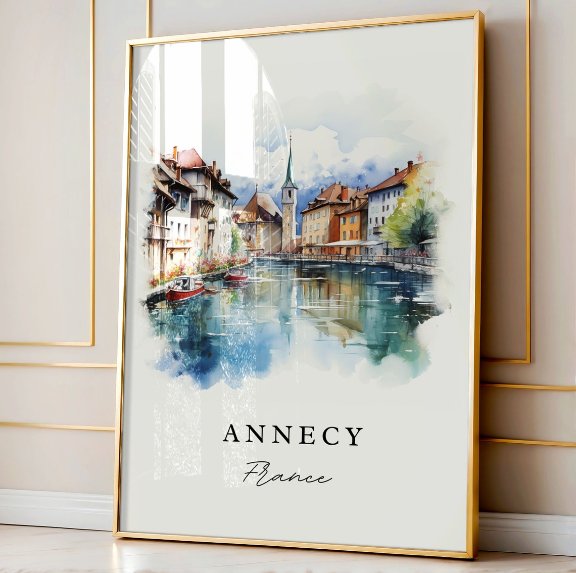 Annecy France Travel Poster, Thiou River Artwork - Image 3