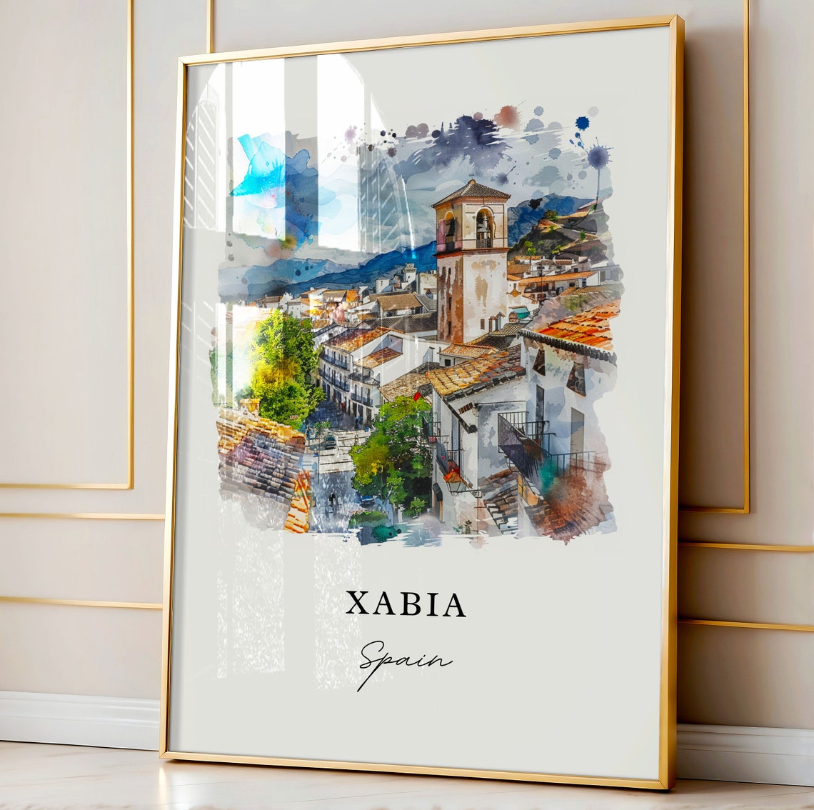 Xabia Spain Watercolor Travel Poster, Alicante - Image 4