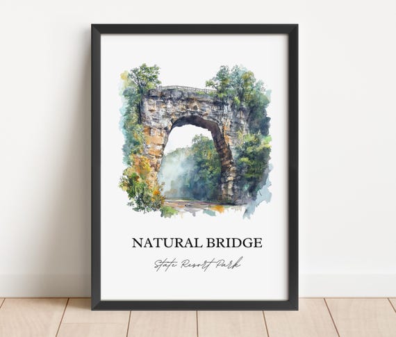 Natural Bridge State Resort Park Art Kentucky Print Kentucky Watercolor Art Slade Ky Gift Travel Print Travel Poster Housewarming Gift