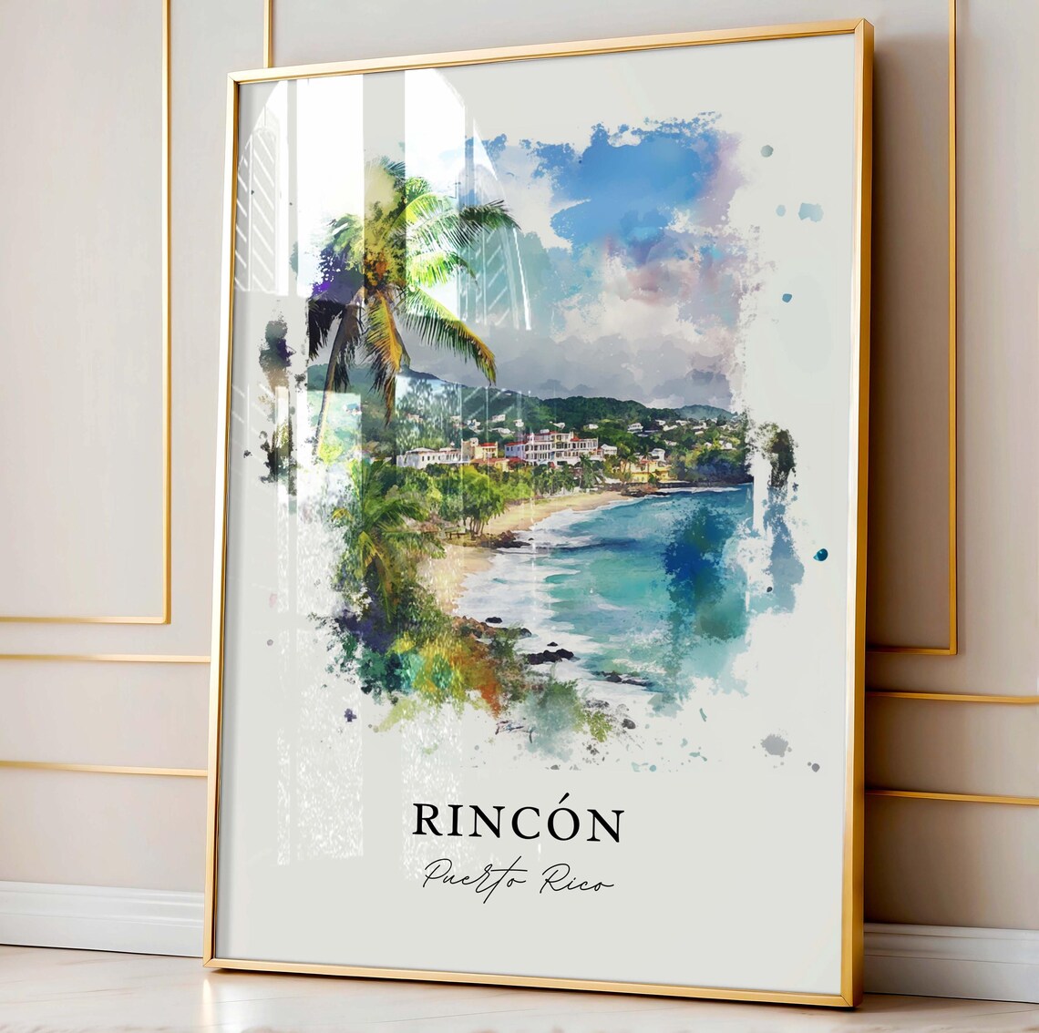 Rincon Puerto Rico Watercolor Travel Poster - Image 3