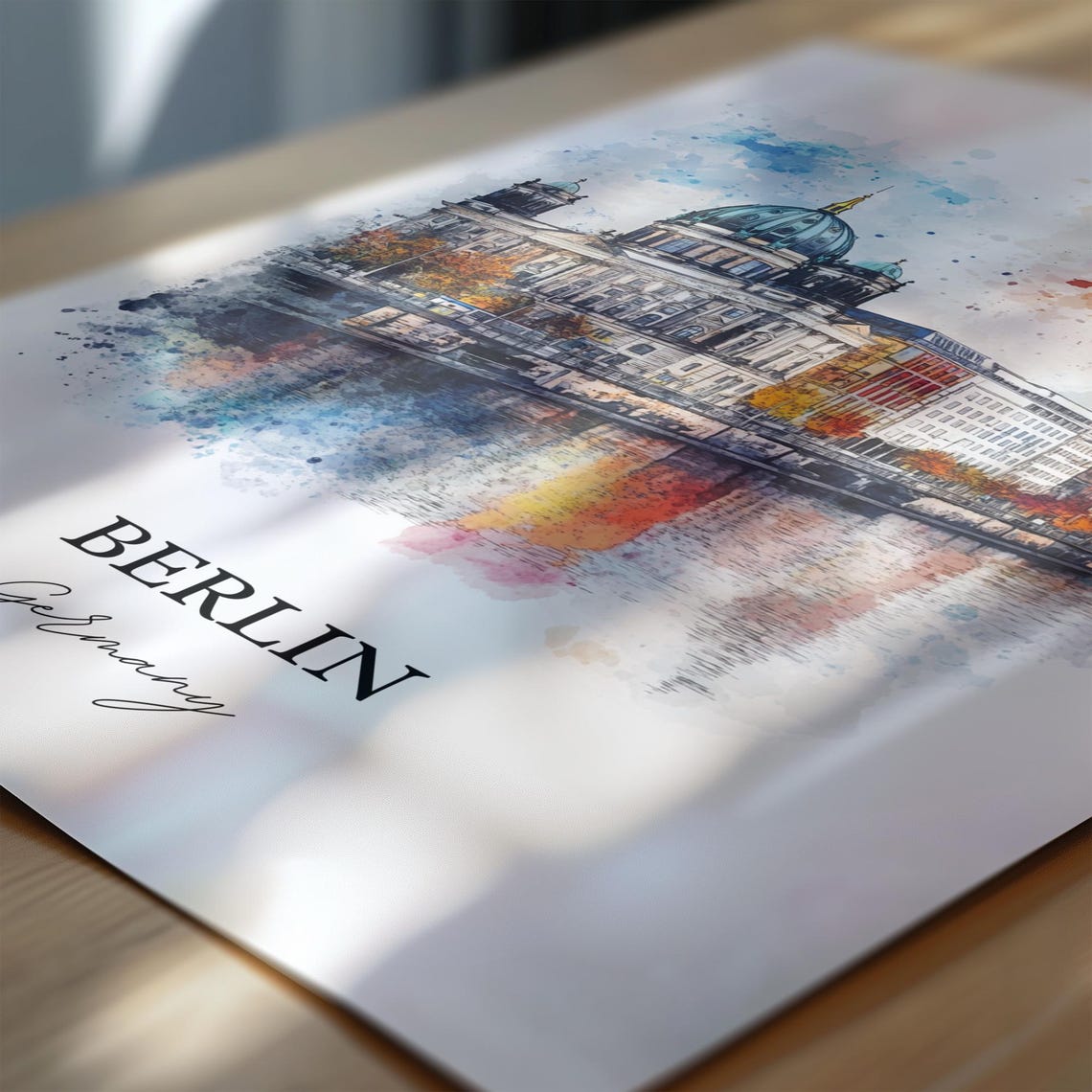 Berlin Watercolor Travel Poster, Germany Art Print - Image 6